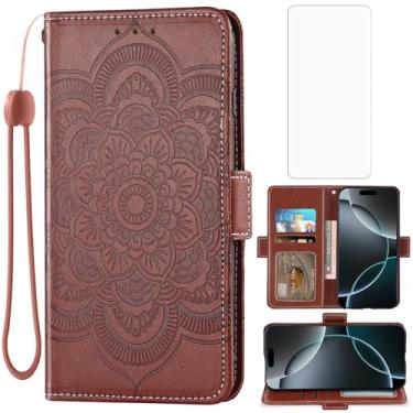 Imagem de Asuwish Capa de telefone para iPhone 17 Pro 16.0 cm capa carteira com protetor de tela de vidro temperado e couro PU flip porta-cartão de crédito suporte bolsa acessórios celular i Phone17 i17 17Pro