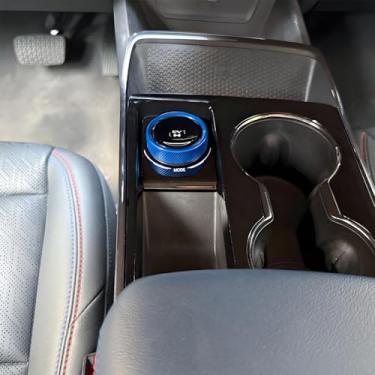 Imagem de Amzcar Acabamento da tampa do anel do botão do interruptor do modelo de acionamento central de alumínio compatível com acessórios Chevy Equinox 2025-2026 (azul)