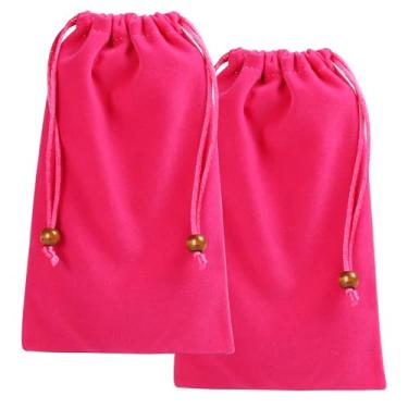 Imagem de Bolsa para celular com 2 peças com fecho de cordão compatível com iPhone 16 Pro Max Galaxy S24 Ultra S24 FE A55 A35 A25 A16 A15 Moto G Stylus Edge Pixel 9 Pro OnePlus 13 Open (rosa choque)