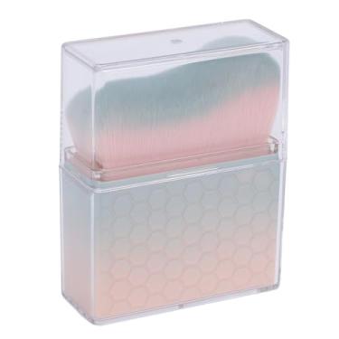 Imagem de Semme Pincel de Maquiagem de Cabeça Plana Angular, Portátil, Pincel Cosmético, Base Macia, para Maquiagem, Arte de Unha, Abs, Cabelo de Nylon (Gradiente azul para rosa)