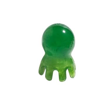 Imagem de Massageador de cabeça de pente de polvo de resina meridiano raspagem no couro cabeludo massagem acupuntura spa corpo ferramenta de terapia de saúde doméstica (verde)