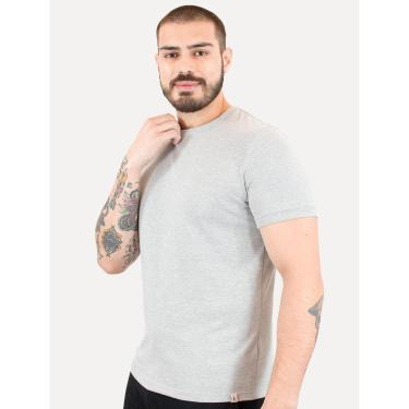 Imagem de Camiseta Calvin Klein Masculina Malhão Com Punhos Cinza Mescla-Masculino
