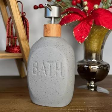 Imagem de Dispenser Sabonete Líquido Alcool Gel Lavabo Banheiro Bath em Cerâmica Cinza