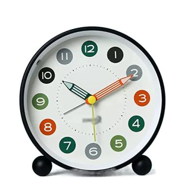 Imagem de x3anggyt5 Despertador para quarto, relógio pequeno super silencioso sem tique-taque com luz noturna, operado por bateria, design simples, para quarto, cabeceira, relógio de mesa (preto)