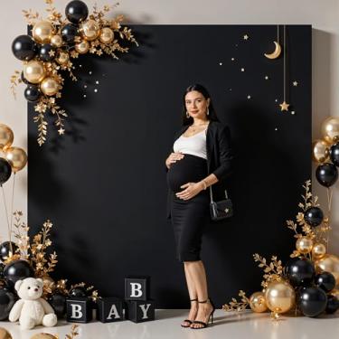 Imagem de Besutolife Capa de fundo de arco quadrado, 16 × 17 m, capas de arco de elastano elástico para casamento, festa de aniversário, chá de bebê, cabine de fotos, cerimônia de formatura, preta