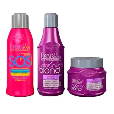 Imagem de Kit Platinum Blond e Sos Reconstrutor 300ml Forever Liss