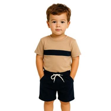 Imagem de Conjunto Infantil Verão Camiseta e Bermuda  Malha Premium 40.1  Menino