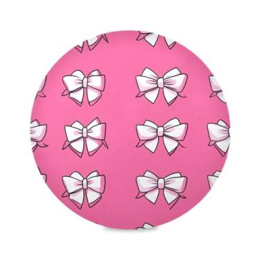 Imagem de STAYTOP Jogo americano redondo de gravata borboleta, 6 peças, tapetes de mesa para férias, antiderrapante, fácil de limpar, para decoração de mesa de festa e churrasco