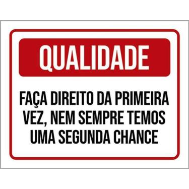 Imagem de Kit 3 Placas Qualidade Faça Direito Primeira Vez 36X46