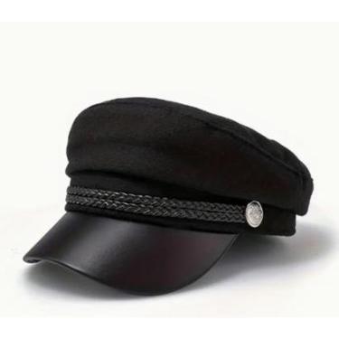Imagem de Boina Feminina Militar Vintage Chapéu Quepe Estilo Britãnico Retrô-Feminino