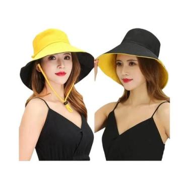Imagem de Chapéu De Pescador Feminino De Aba Larga Para Verão, Protetor Solar, D