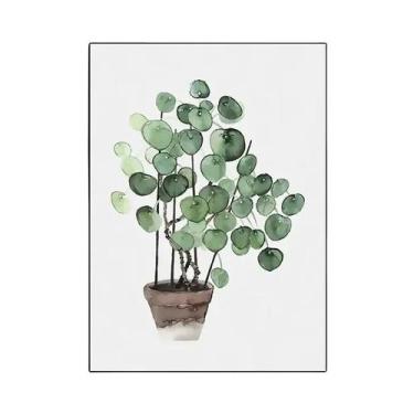 Imagem de Arte Em Tela Moderna E Simples Com Folhas Verdes Para Decoração De Par