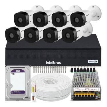 Imagem de Kit 8 Câmeras Intelbras Full Hd 1220 Dvr 8 Canais 1tb Purple
