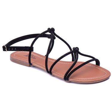 Imagem de Sandália Feminina Rasteirinha Preta Bellmarques Modinha