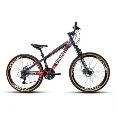Imagem de Bicicleta Vikingx Tuff Aro 26 Vmaxx Freio A Disco Mec Cambios Shimanos 21v Roxo Laranja