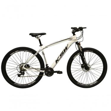 Imagem de Bicicleta Aro 29 Ksw Xlt Alumínio 24v Câmbios Shimano Garfo Com Trava No Ombro - Branco Tam.15
