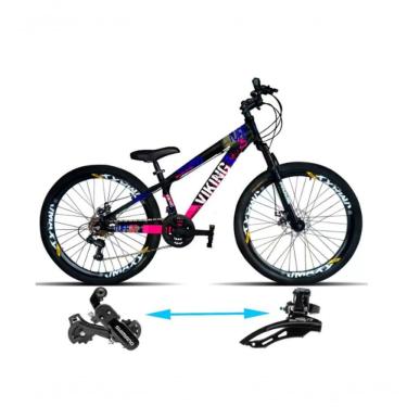 Imagem de Bicicleta Vikingx Aro 26 Tuffx25/30 Vmaxx Freio A Disco 21v Preto Rosa