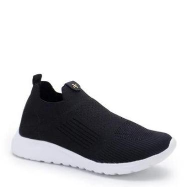 Imagem de TENIS PRETO SOFTLI SEM CADARÇO TECIDO RESPIRÁVEL PALMILHA CONFORT-Feminino