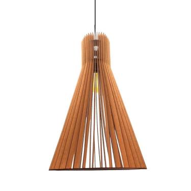 Imagem de Luminária Teto Tipo Pendente Funil Mdf - Completa MDF Cru