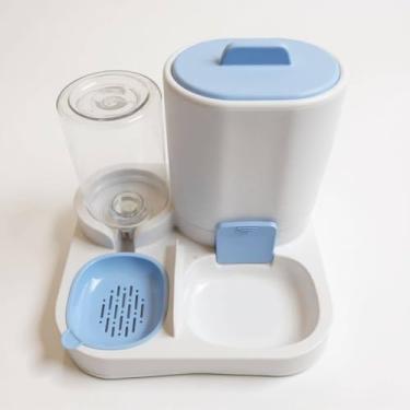 Imagem de Bebedouro e Comedouro Automático 2 em 1 para Cães e Gatos | Controle de quantidade Filtro 3 Etapas(Azul e Branca)