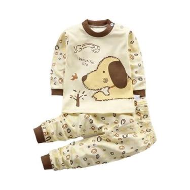 Imagem de Conjunto De Pijamas De Algodão Para Crianças Com Estampa De Desenhos A