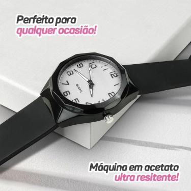Imagem de Caixa + Relogio Feminino Prova Dagua Aço Inox + Colar Brinco