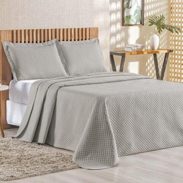 Imagem de Cobre Leito Queen Bouti Mavie Geométrico 180 Fios 3 Peças - Cinza