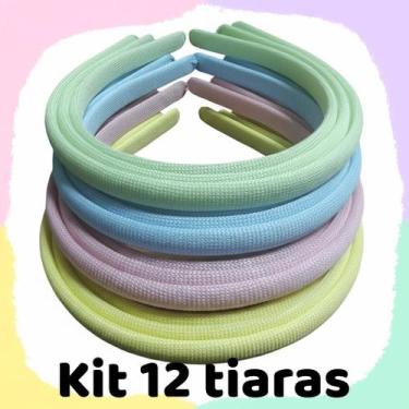 Imagem de Kit Tiaras Encapadas em Tecido Arco Arquinho Infantil Artesanato Color