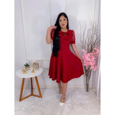 Imagem de Vestido Com Cinto Elegante Basico Gode Feminino Tecido Linha Premium D