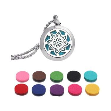 Imagem de Colar Difusor De Perfume Em Aço Inoxidável 316L Para Óleos Essenciais 