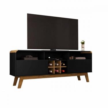 Imagem de Rack Para Tv Até 65" Larimar Bechara Preto Fosco C/Cinamomo
