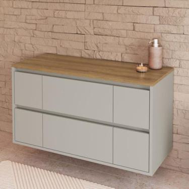 Imagem de Gabinete de Banheiro Suspenso 88,4cm com 2 Portas e 4 Gavetas Berlin A