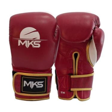 Imagem de Luva de Boxe Estilo Mexicana MKS Cherry -, Vermelho, Branco, 16oz