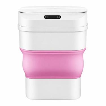 Imagem de Lixeira Automática Dobrável com Sensor Rosa - Generico
