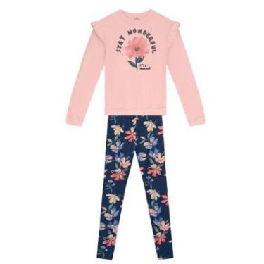 Imagem de Conjunto infantil menina floral com glitter Brandili-Feminino