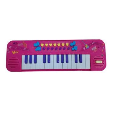 Imagem de Teclado Musical Infantil com Microfone Rosa - UNIK TOYS