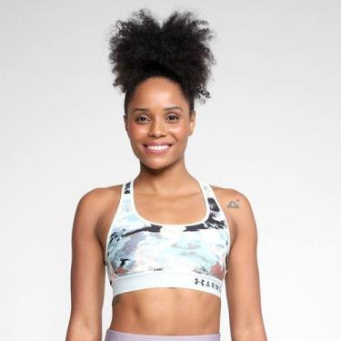 Imagem de Top Under Armour Mid Crossback Print Média Sustentação, Azul claro, Pr