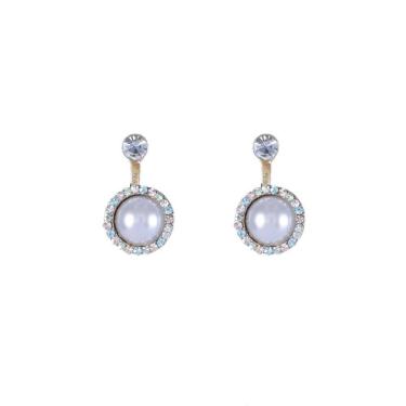 Imagem de Brinco Ear Jacket Armazem Rr Bijoux Pérola Com Cristais