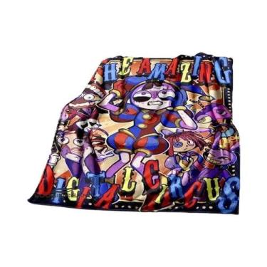 Imagem de Cobertor Digital Circus Cartoon De Flanela Quente E Confortável Para S