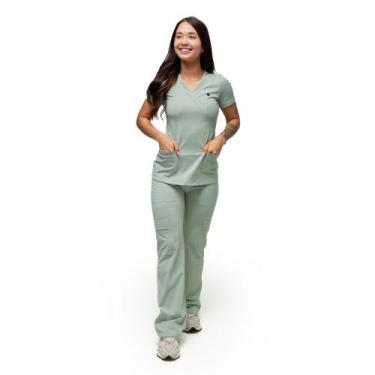 Imagem de Conjunto Scrub Pijama Cirúrgico Verona Pistache Toque geladinho Poliam