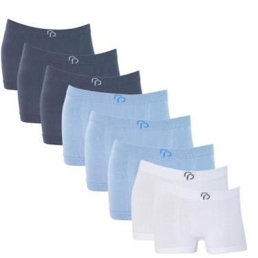 Imagem de Kit 8 Cueca Boxer Menino Básica Sem Costura Elastano - Rafa Parize (RP