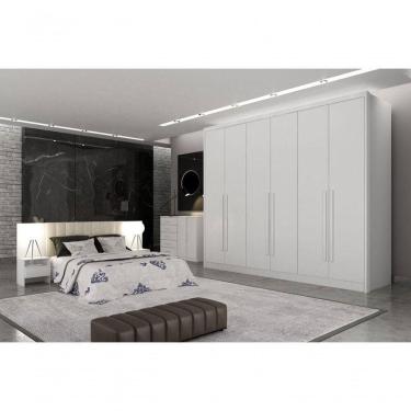 Imagem de Guarda Roupa Casal 6 Portas 8 Gavetas - Maldivas-branco - Móveis Horizonte
