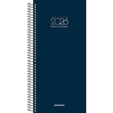 Imagem de Agenda Profissional 2026 Anual Espiral 204 Folhas - Animativa, Azul