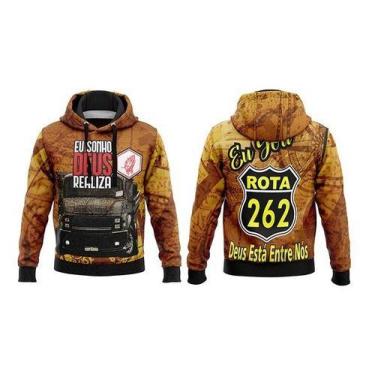 Imagem de Moletom Caminhão Cara Preta Deus Esta Entre Nós Blusa De Frio Carretei