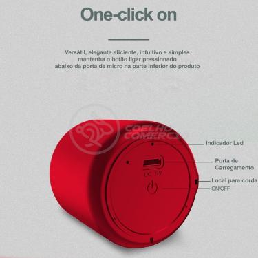 Imagem de Mini Caixa De Som Wireless Speaker Potente BT Vermelho