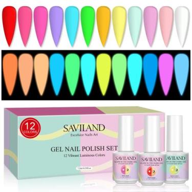 Imagem de Conjunto de esmaltes SAVILAND Glows in The Dark 12 cores natalinas