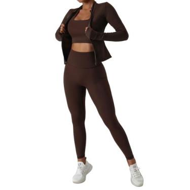 Imagem de Conjunto de treino MUMANAIXI Seamless que absorve a umidade para mulhe