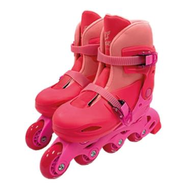 Imagem de Patins Ajustável 4 Rodas 2 em 1 com  Acessórios Fenix Rosa (34-37)