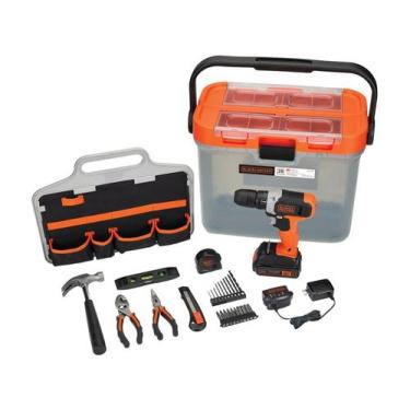 Imagem de Furadeira e Parafusadeira Sem Fio Black Decker BCKSB29C04 - Black+Deck