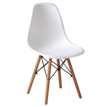 Imagem de Cadeira de Jantar Eames Eiffel Dkr Estrutura em Aço Assento em PP (Polipropileno) Branco